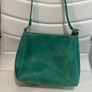 Portland Leather Triangle Shoulder Bag in Reef green - retired color!